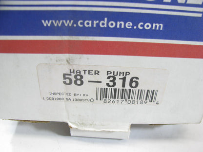 Cardone 58-316 Reman Water Pump For 1987-1993 Chevrolet GMC 2.5L-L4
