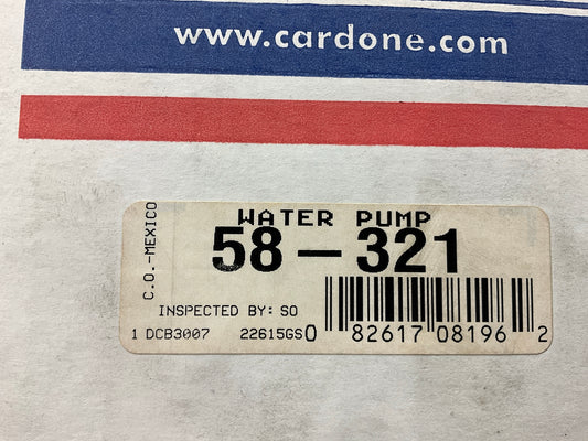 Reman. Cardone 58-321 Water Pump - 1988-1993 Chevy GMC 7.4L 454 V8 Pickup Truck
