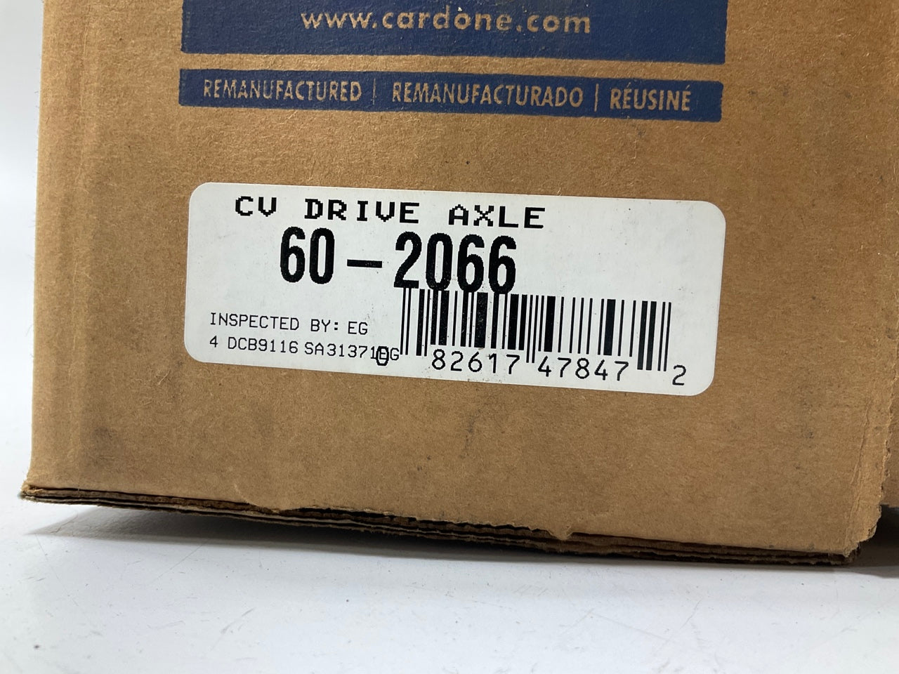 REMAN. Cardone 60-2066 Front Left Drivers Side CV Axle Assembly