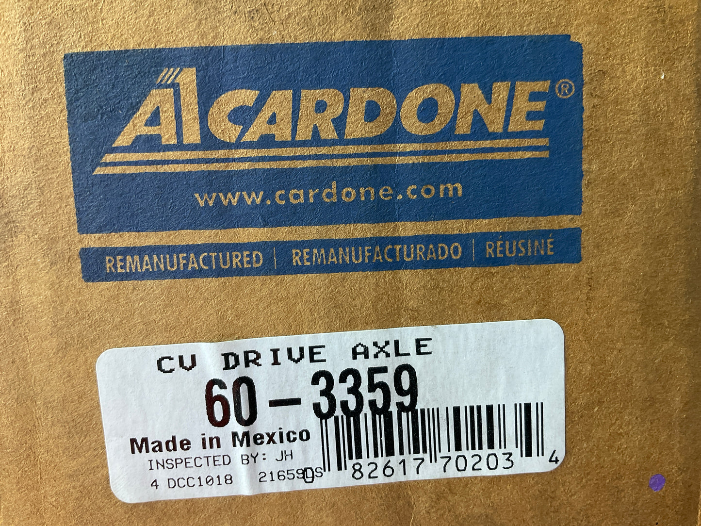 REMAN. Cardone 60-3359 Front Left CV Axle For 2001-2003 Hyundai Santa Fe W/O ABS