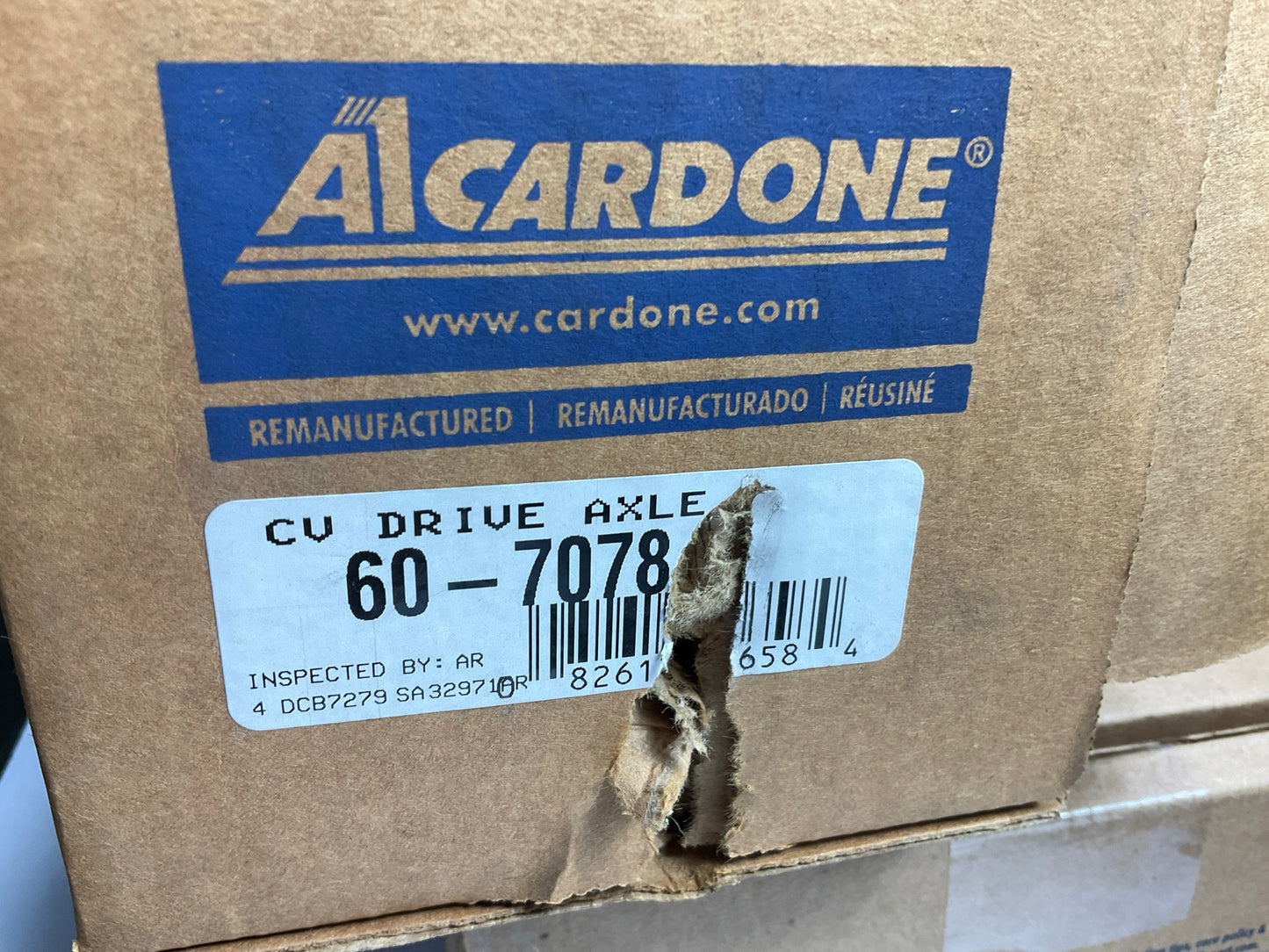 REMAN. Cardone 60-7078 Front Right CV Axle Shaft - 89-94 Suzuki Swift Auto Trans