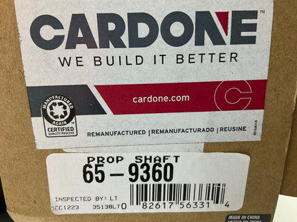 REMAN. Cardone 65-9360 Front Driveshaft Prop Shaft, 31.89'', Manual Trans 4WD