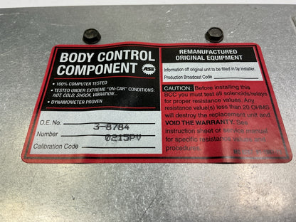 REMAN. Cardone 73-8784 Body Control Module-FWD 1228784, 11550182, 11550182-101