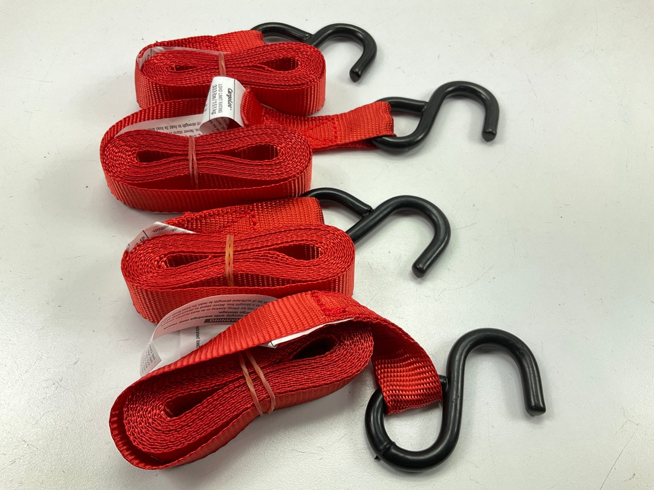 4 Pack - Cargoloc 32565 10' S-Hook Ratchet Tie Down Straps LOAD LIMIT 333lbs