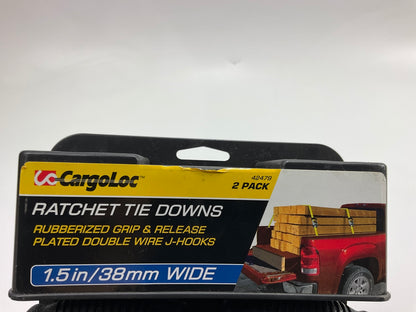 Cargoloc 42479 Heavy Duty 15' Ratchet Tie Down Straps, 1833 Lbs Load Limit, PAIR