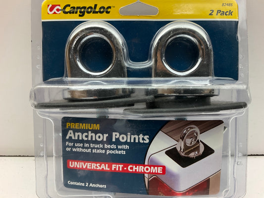 Cargoloc 82485 Universal Truck Bed Chrome Plated Anchor Tie Down Loop Hooks PAIR