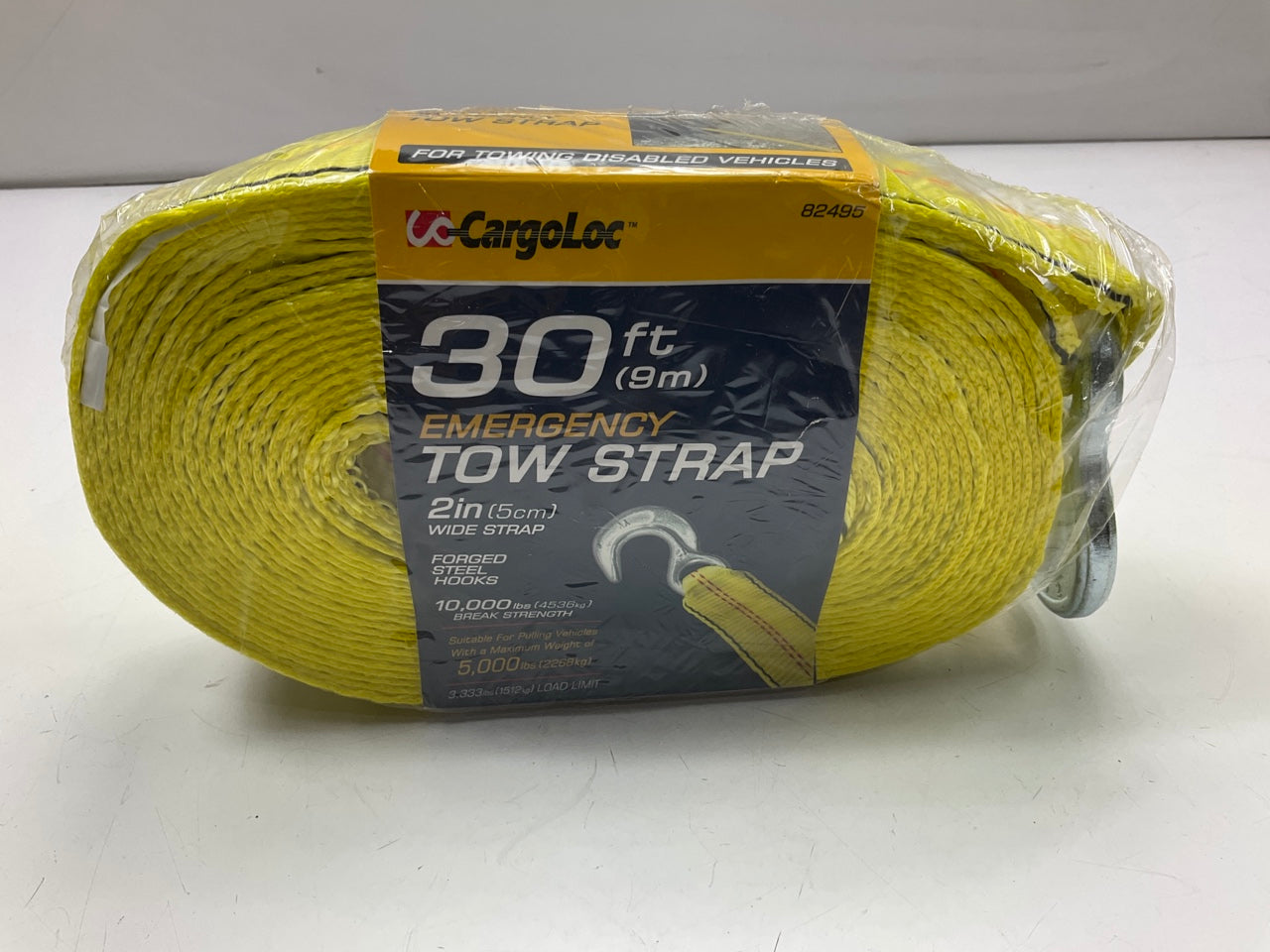 Cargoloc 82495 2'' X 30' Emergency Recovery Tow Strap LOAD LIMIT 5000lbs