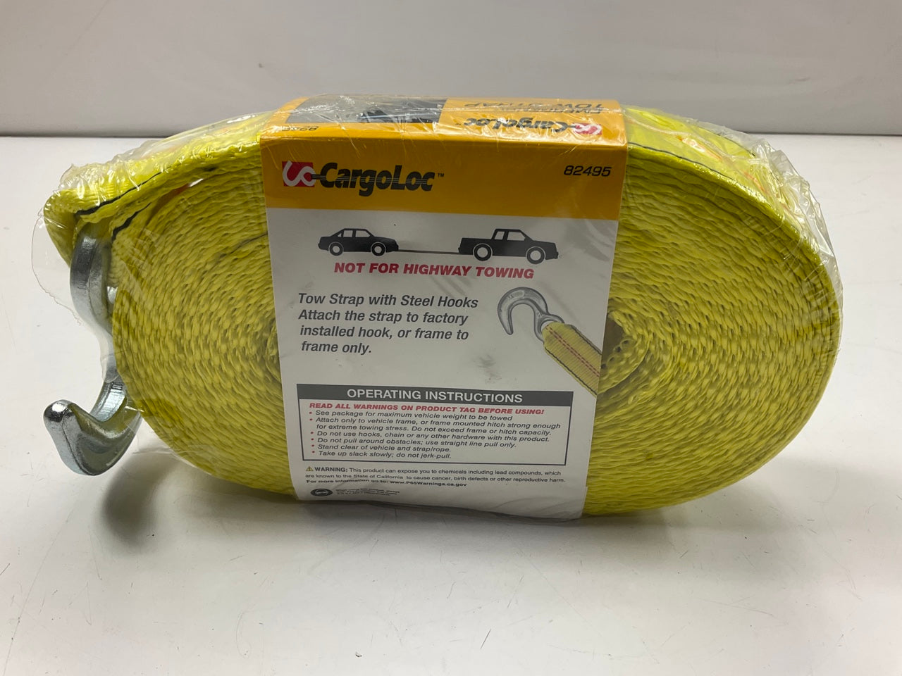 Cargoloc 82495 2'' X 30' Emergency Recovery Tow Strap LOAD LIMIT 5000lbs