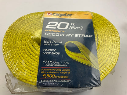 CargoLoc 82497  2'' X 20' X 17000 Lbs Break Strength - Recovery Yellow Tow Strap