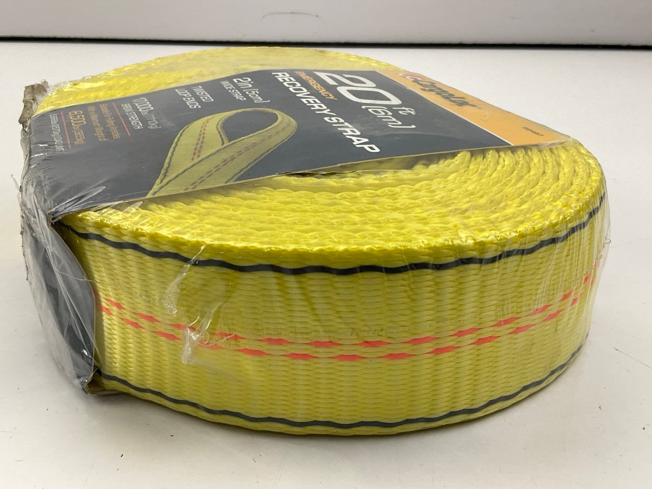 CargoLoc 82497  2'' X 20' X 17000 Lbs Break Strength - Recovery Yellow Tow Strap