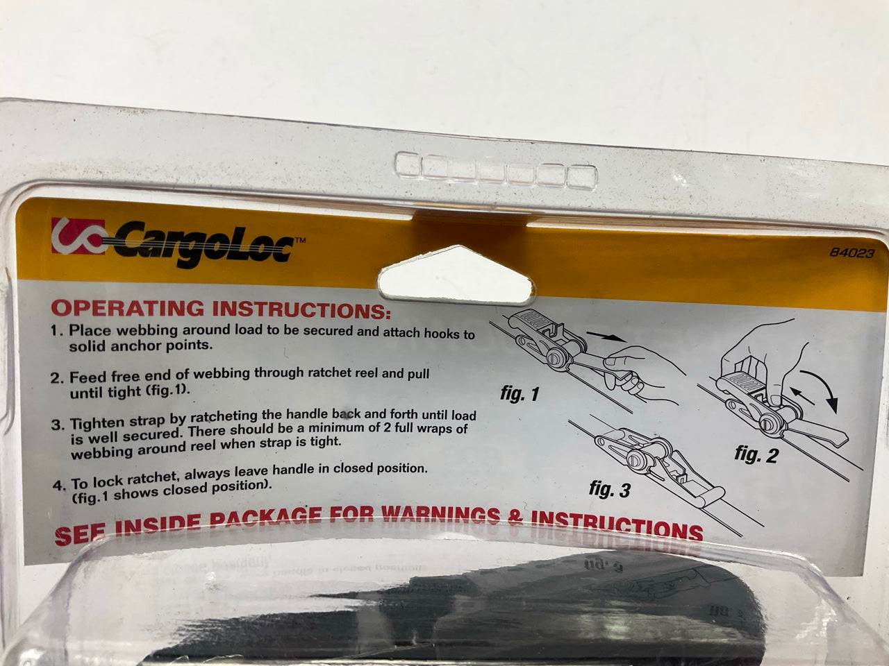 CargoLoc 84023 Ratchet Tie Downs With J-Hooks, 1'' X 15 Feet, 600 Lbs Work Load