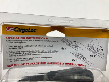 CargoLoc 84023 Ratchet Tie Downs With J-Hooks, 1'' X 15 Feet, 600 Lbs Work Load