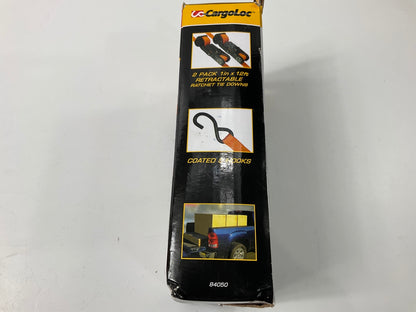 CargoLoc 84050 Ratchet Tie Downs Straps 2 Pc. 12' X 500 Lbs Load Limit - S-Hooks