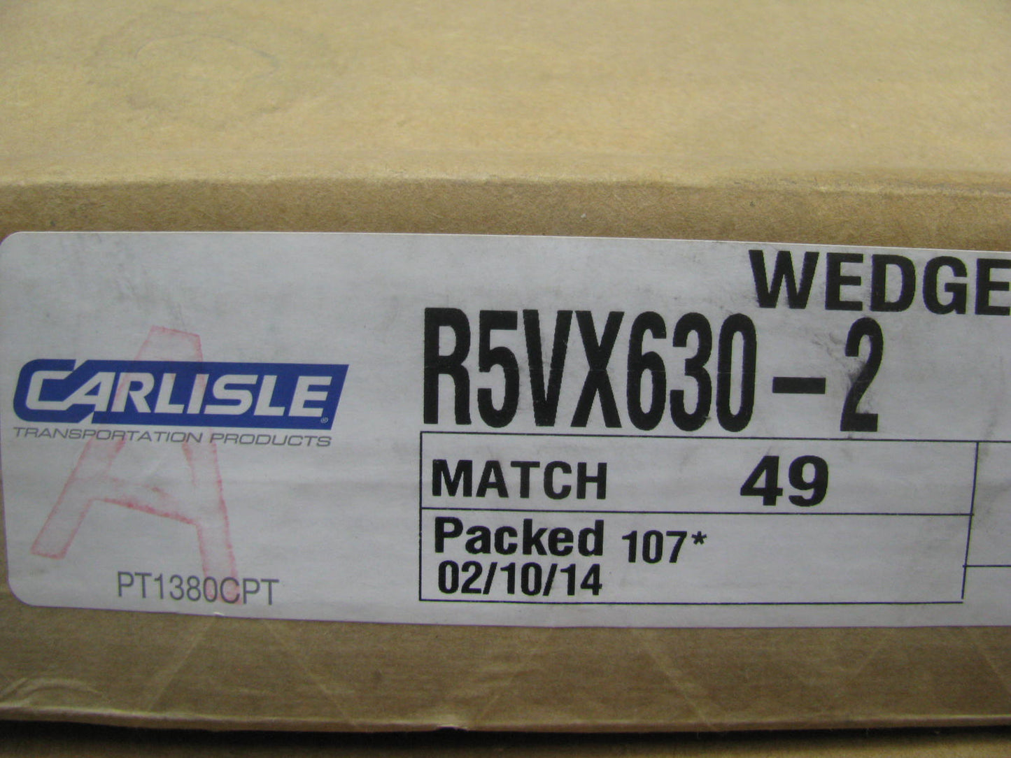 Carlisle R5VX630-2 VX-Wedge Banded Accessory Drive Belt - 1.25 X 62.75 - 2 Stand