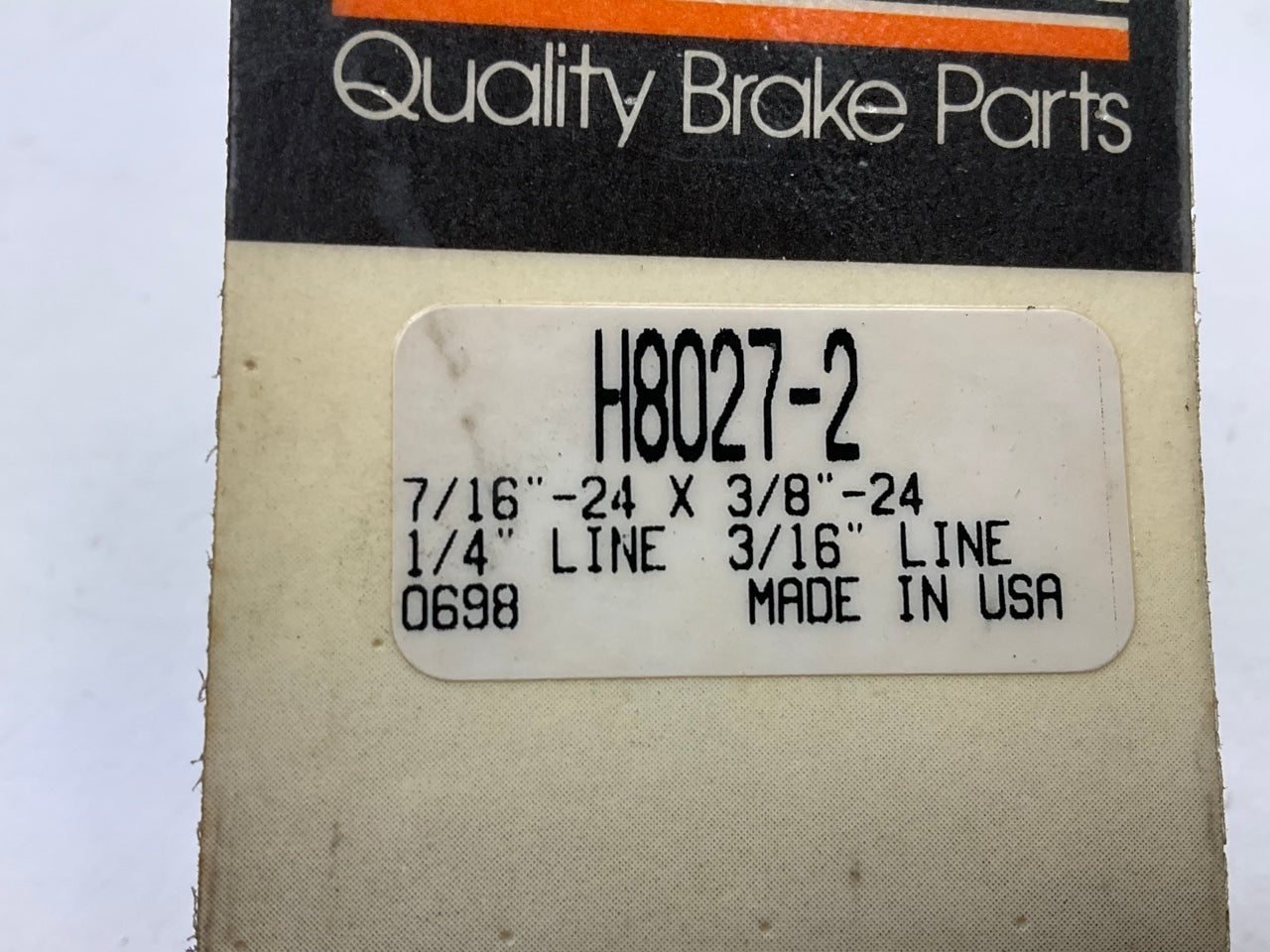 Carlson H8027-2 Brake Line Adapter, 7/16''-24 (1/4'' Line) X 3/8''-24 (3/16'' Line)