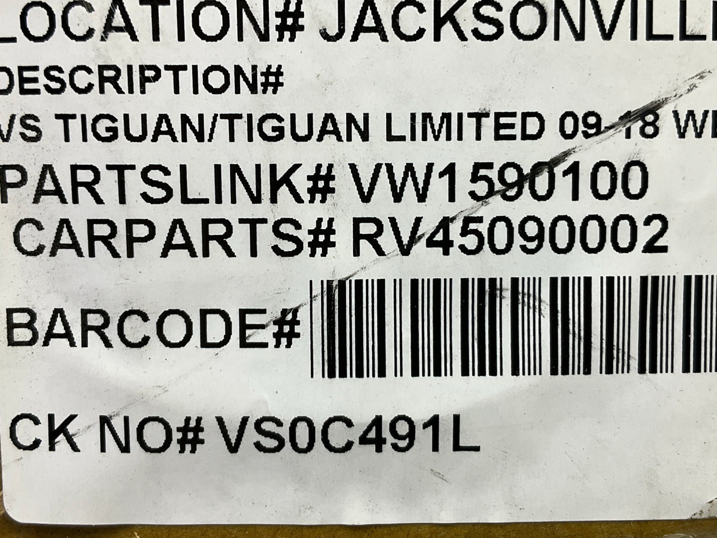 Carparts RV45090002 Rear Left Door Weatherstrip Seal (On Door) - 09-18 VW Tiguan