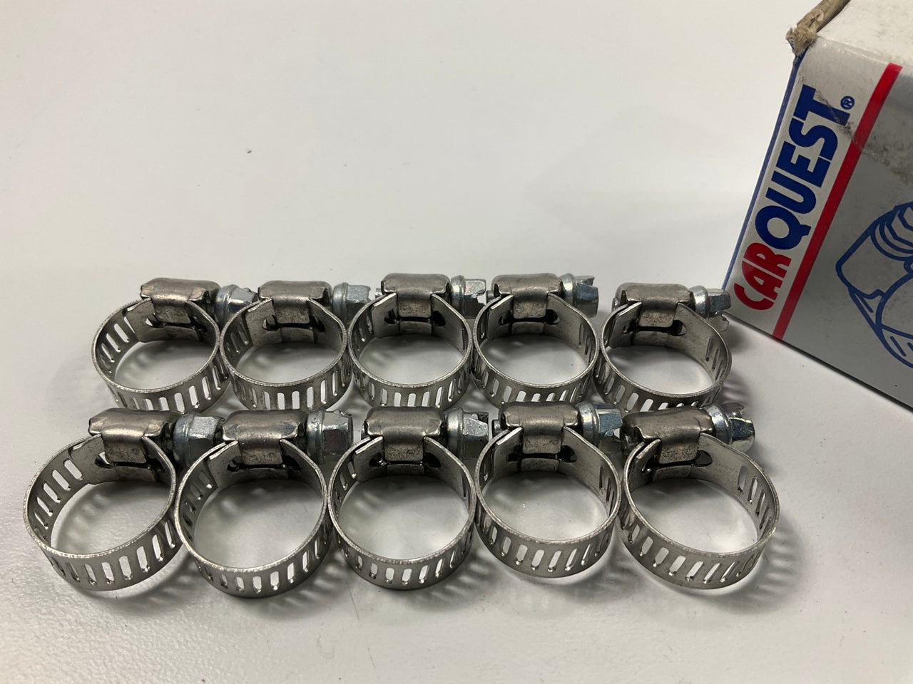 (10) Carquest 1002CHC Hose Clamps - Clamping Range Diameter: 1/4''-5/8''