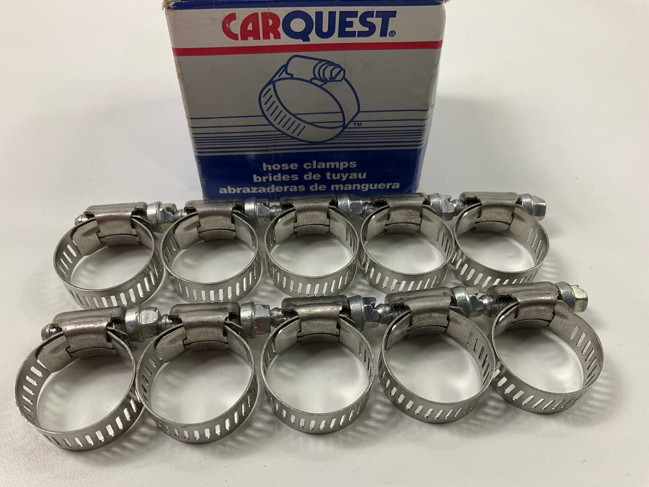 (10) Carquest 1010 Hose Clamps - Clamping Range Diameter: 1/2'' - 1-1/8''