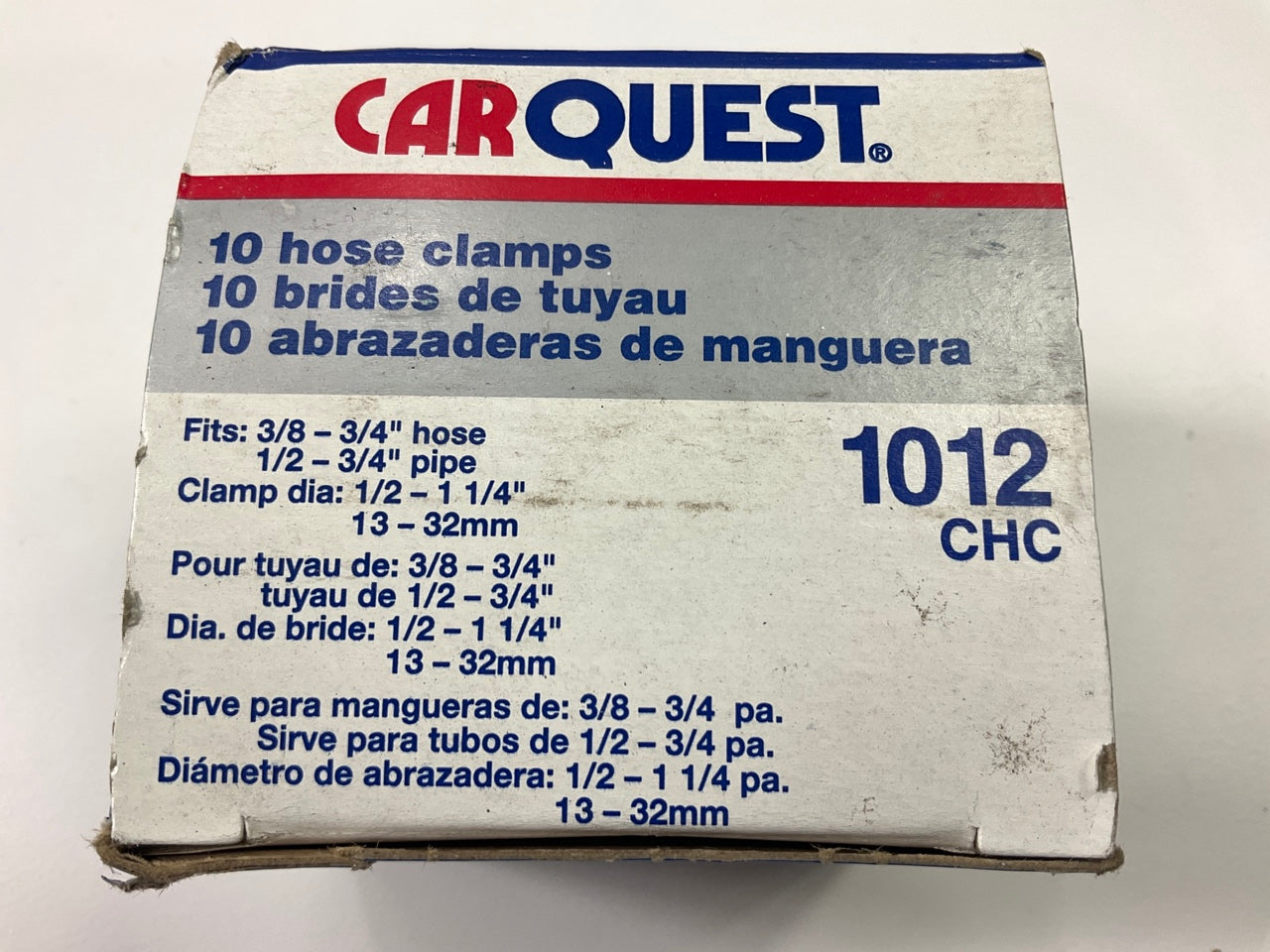 (10) Carquest 1012CHC Hose Clamps - 1/2'' To 1-1/4'' Clamp Diameter