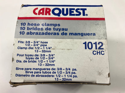 (10) Carquest 1012CHC Hose Clamps - 1/2'' To 1-1/4'' Clamp Diameter