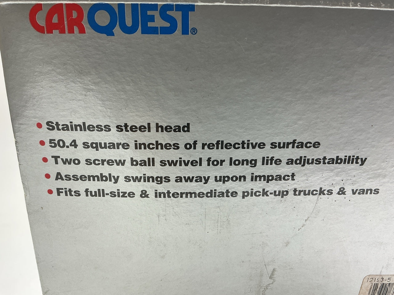 Carquest 12193-5 50'' Wide View Stainless Steel Mirror 9'' X 7'' Right / Left Mount