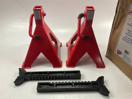 Carquest 6 Ton Heavy Duty Steel Jack Stands Pair Ratchet Type 15.75''-24'' Height