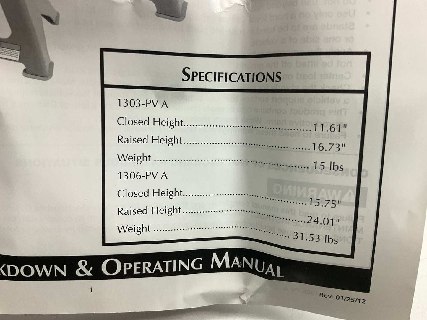 Carquest 6 Ton Heavy Duty Steel Jack Stands Pair Ratchet Type 15.75''-24'' Height