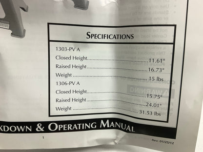 Carquest 6 Ton Heavy Duty Steel Jack Stands Pair Ratchet Type 15.75''-24'' Height