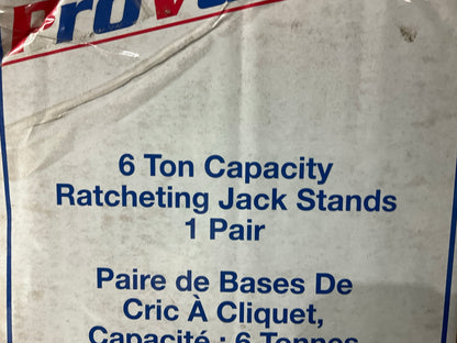 Carquest 6 Ton Heavy Duty Steel Jack Stands Pair Ratchet Type 15.75''-24'' Height