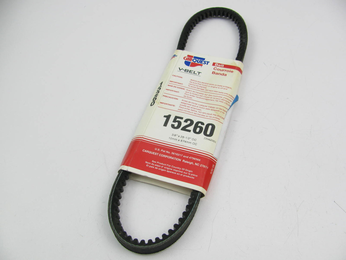 Carquest 15260 Accessory Drive Belt - 0.44'' X 26.00'' - 36 Degree