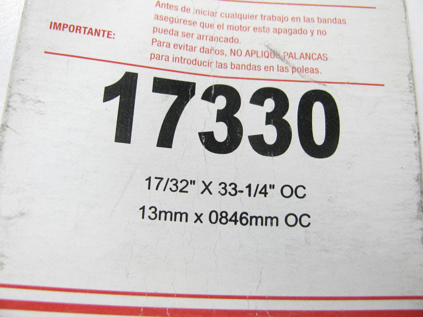 Carquest 17330 Accessory Drive Belt - 0.53'' X 33.00'' - 36 Degree