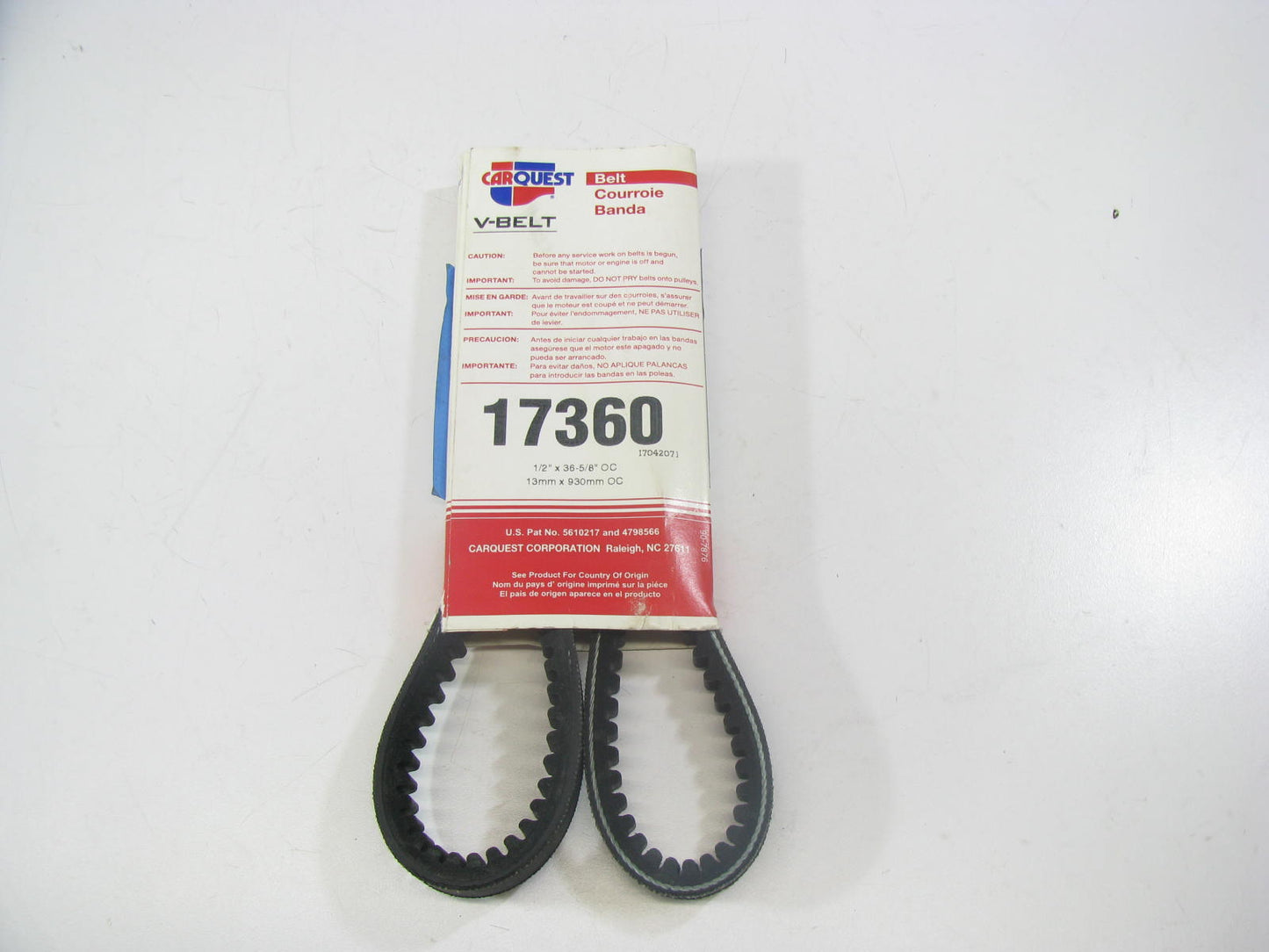Carquest 17360 Accessory Drive Belt - 0.53'' X 36.00'' - 36 Degree