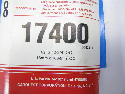 Carquest 17400 Accessory Drive Belt - 0.53'' X 40.00'' - 36 Degree