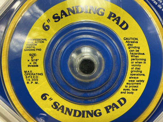 Carquest 2527-PV 6'' Dual Action Sander Backing Pad,  5/16'' X 24 Thread