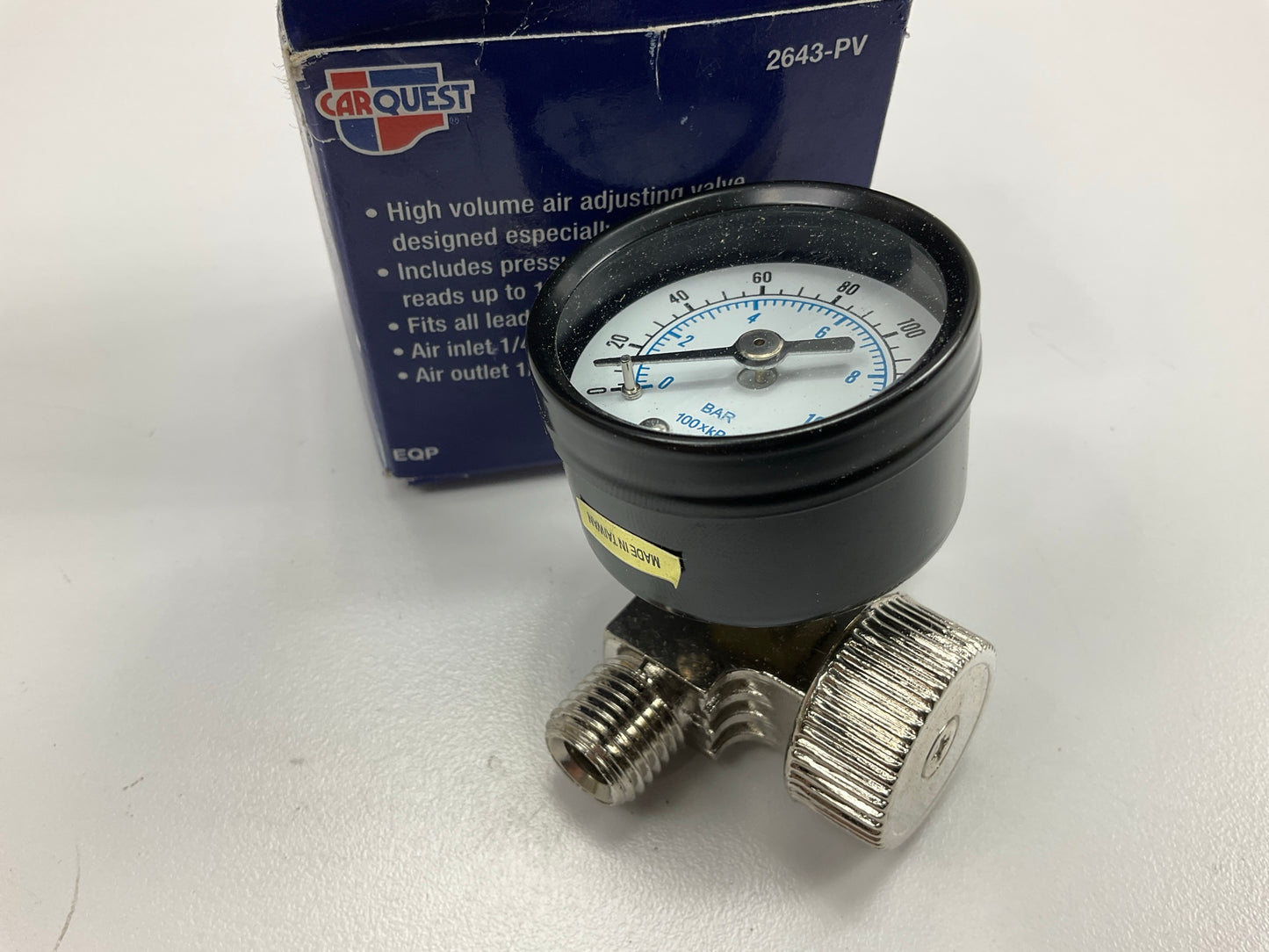 Carquest 2643-PV Air Adjust Valve Regulator W/ Gauge For HVLP Spray Gun