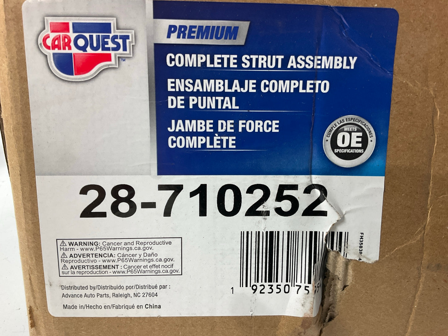 Carquest 28-710252 Front Suspension Strut And Coil