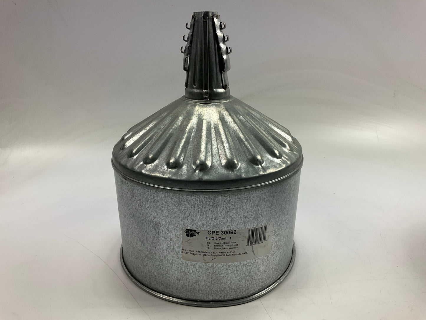COSMETIC DAMAGE #2, SEE ACTUAL PHOTOS 30062 8-Quart Galvanized Tractor Funnel
