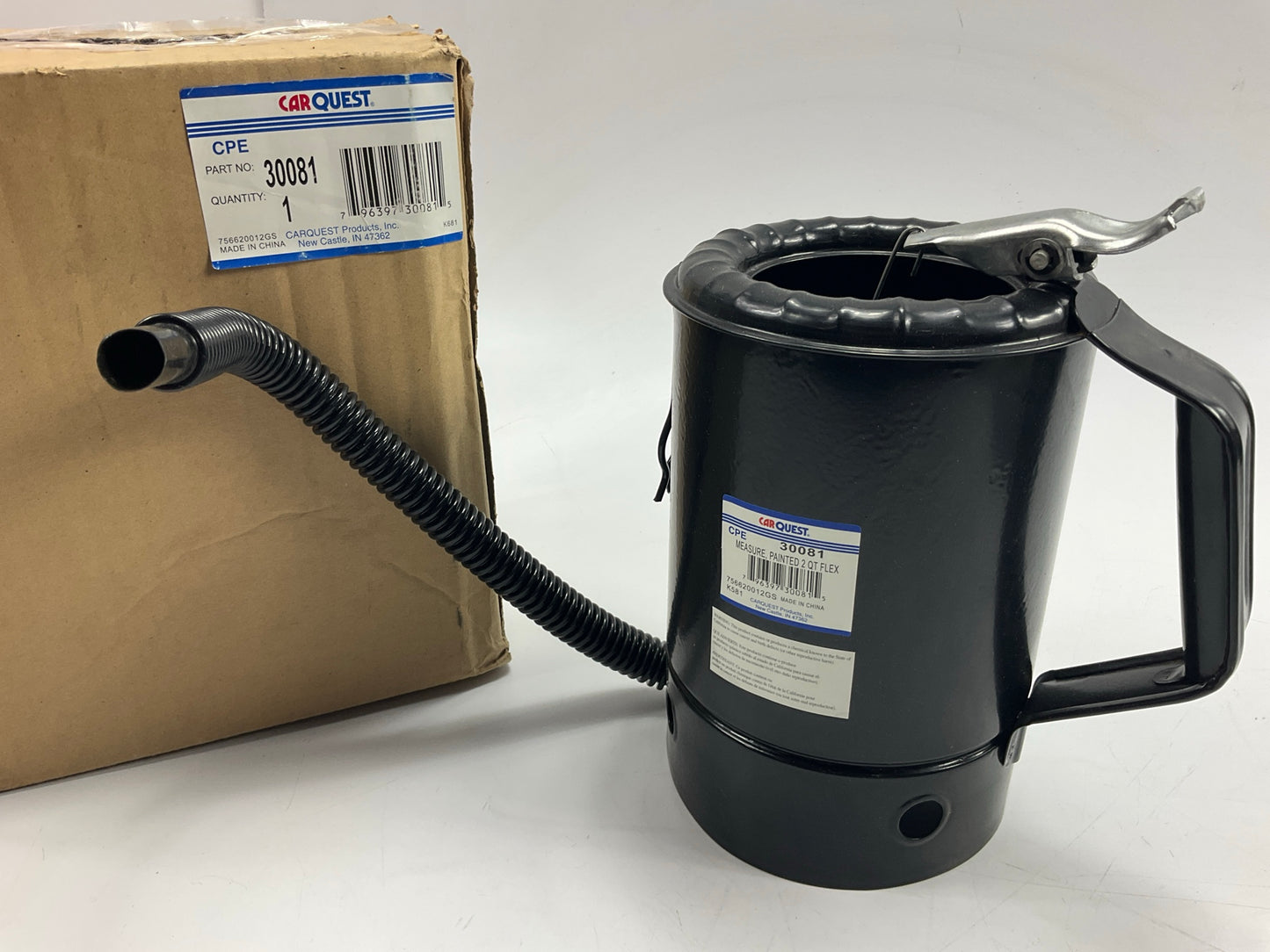 Carquest 30081 2 Quart Steel Measuring Container Can With Pour Spout