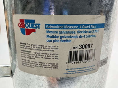 Carquest 30087 4 Quart Flex Spout Galvanized Measure Can