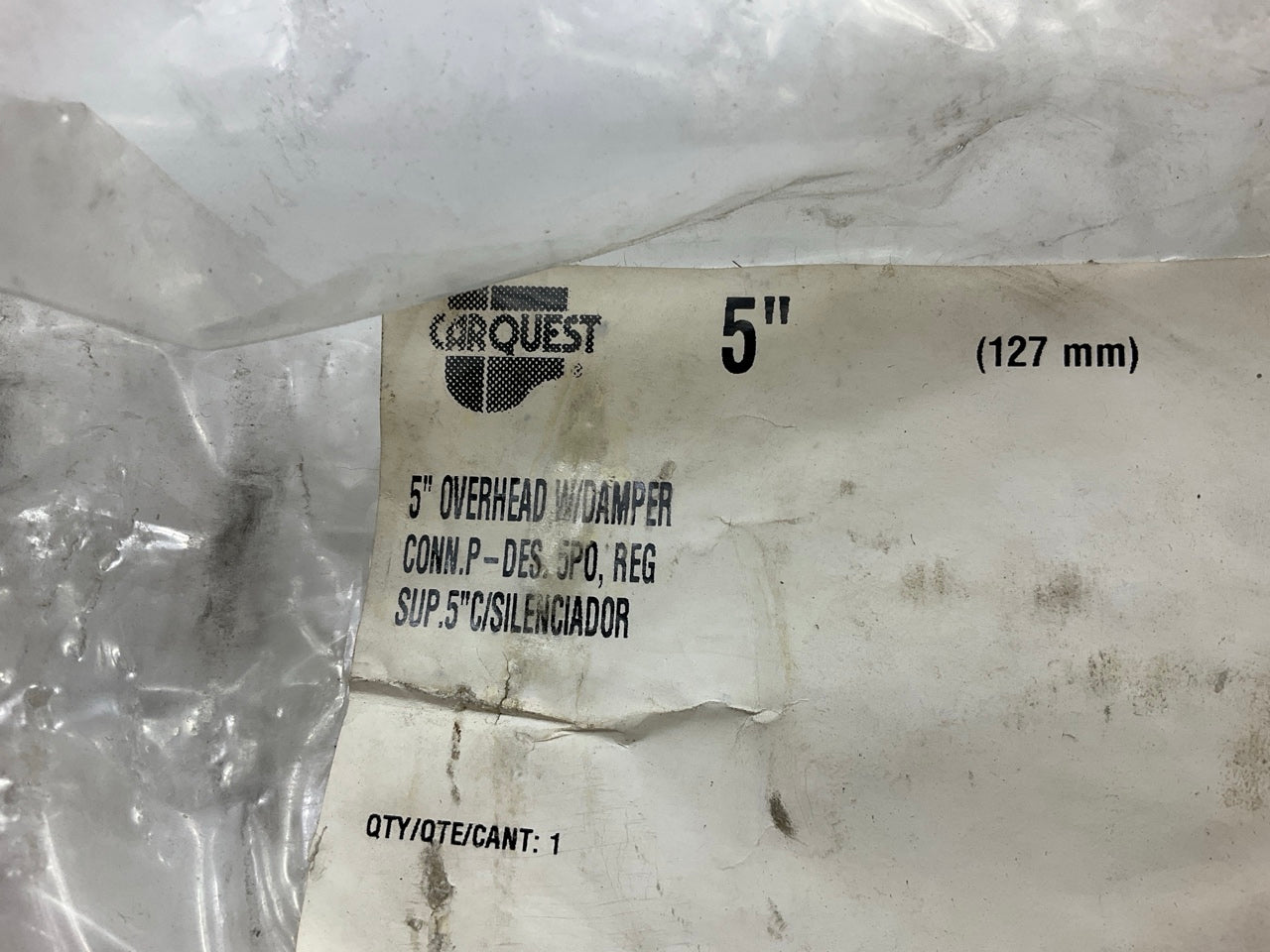 Carquest 30128 Exhaust Crushproof OC50D 5'' Overhead Duct Connector W Damper