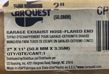 Carquest 30130 11' Feet Long. 2'' ID Garage Exhaust Fume Vent Hose, Flared End