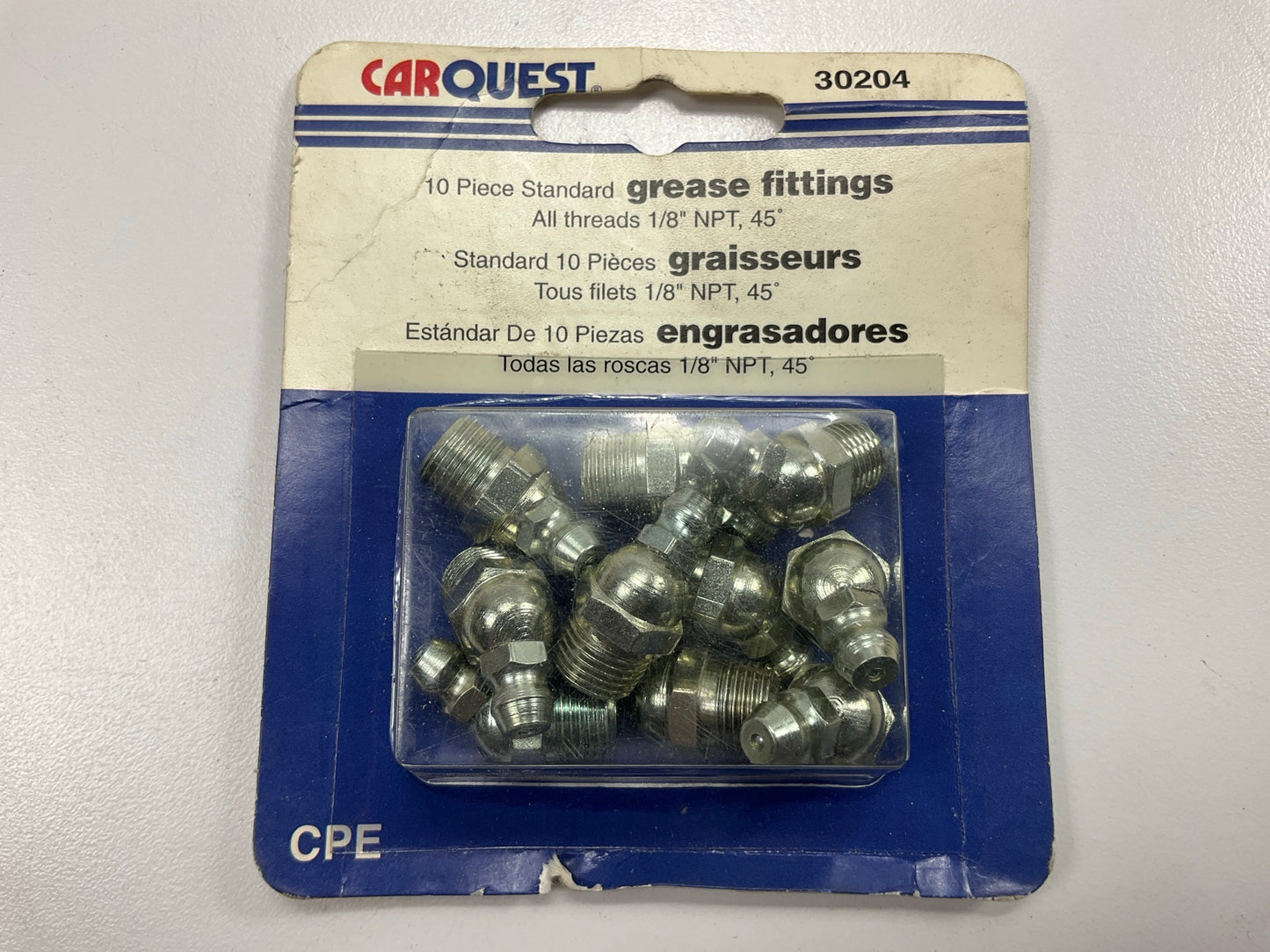 10 Pieces - Carquest 30204 Standard Grease Fittings, 1/8'' NPT 45 Degree