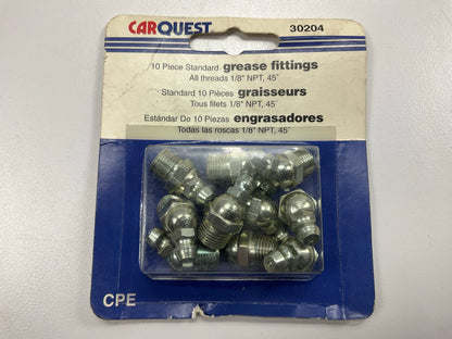 10 Pieces - Carquest 30204 Standard Grease Fittings, 1/8'' NPT 45 Degree