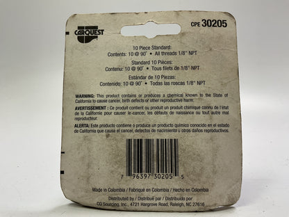 Carquest 30205 Standard Zerk Grease Fittings 1/8'' NPT, 10 Pack