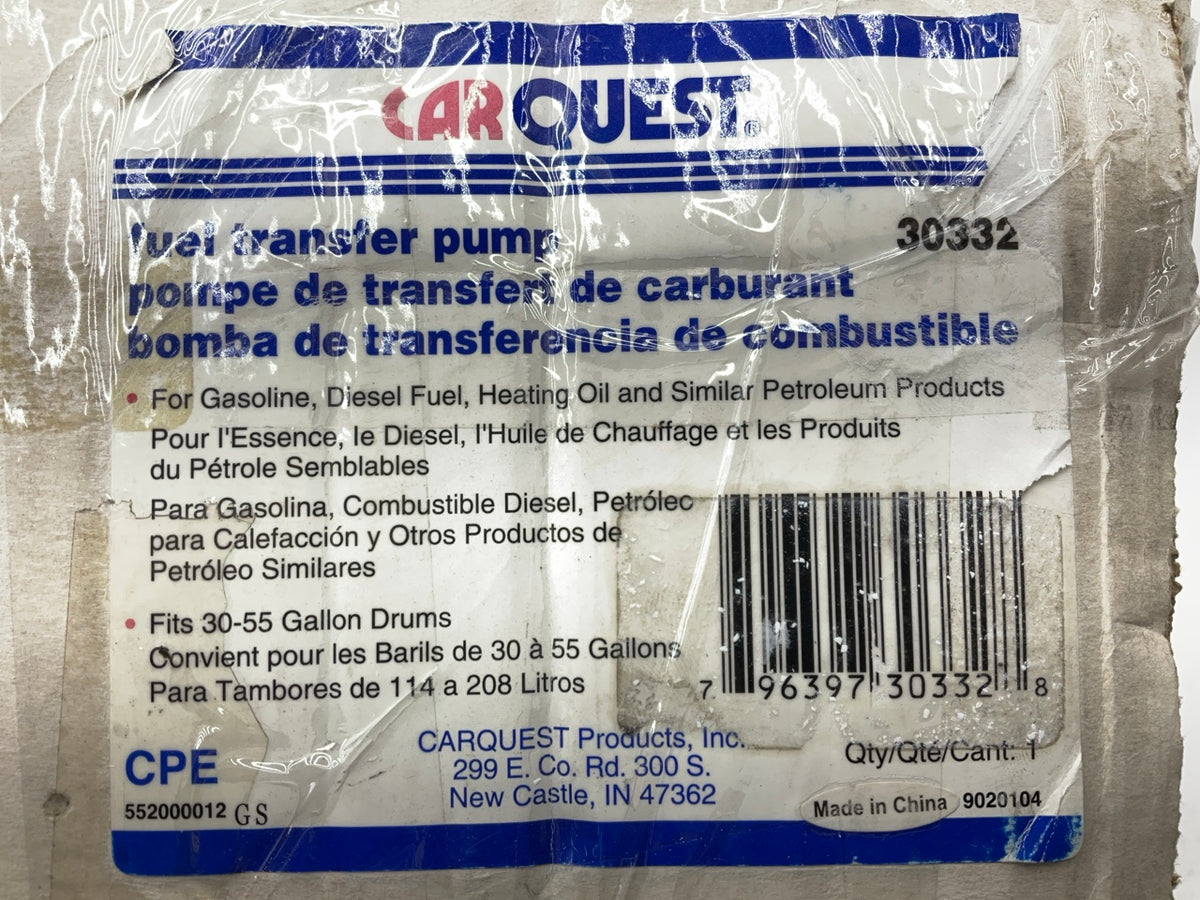 Carquest 30332 Manual Fuel Transfer Pump For 30-55 Gallon Drum: Diesel, Gas