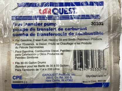 Carquest 30332 Manual Fuel Transfer Pump For 30-55 Gallon Drum: Diesel, Gas