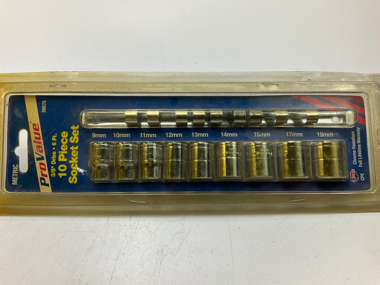 Carquest 30575 10 Piece 3/8'' Drive Metric Shallow Socket Set,  9mm-19mm