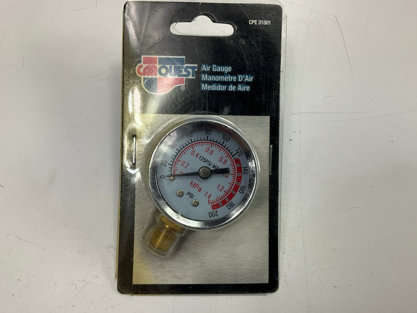 Carquest 31501 0-200 PSI Pressure Gauge (Bottom Mount), 1/8'' NPT Male, 125 MAX