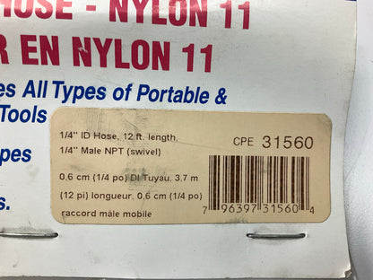 Carquest 31560 12 Feet Flexible Air Hose 1/4'' I.D. 1/4'' Male NPT