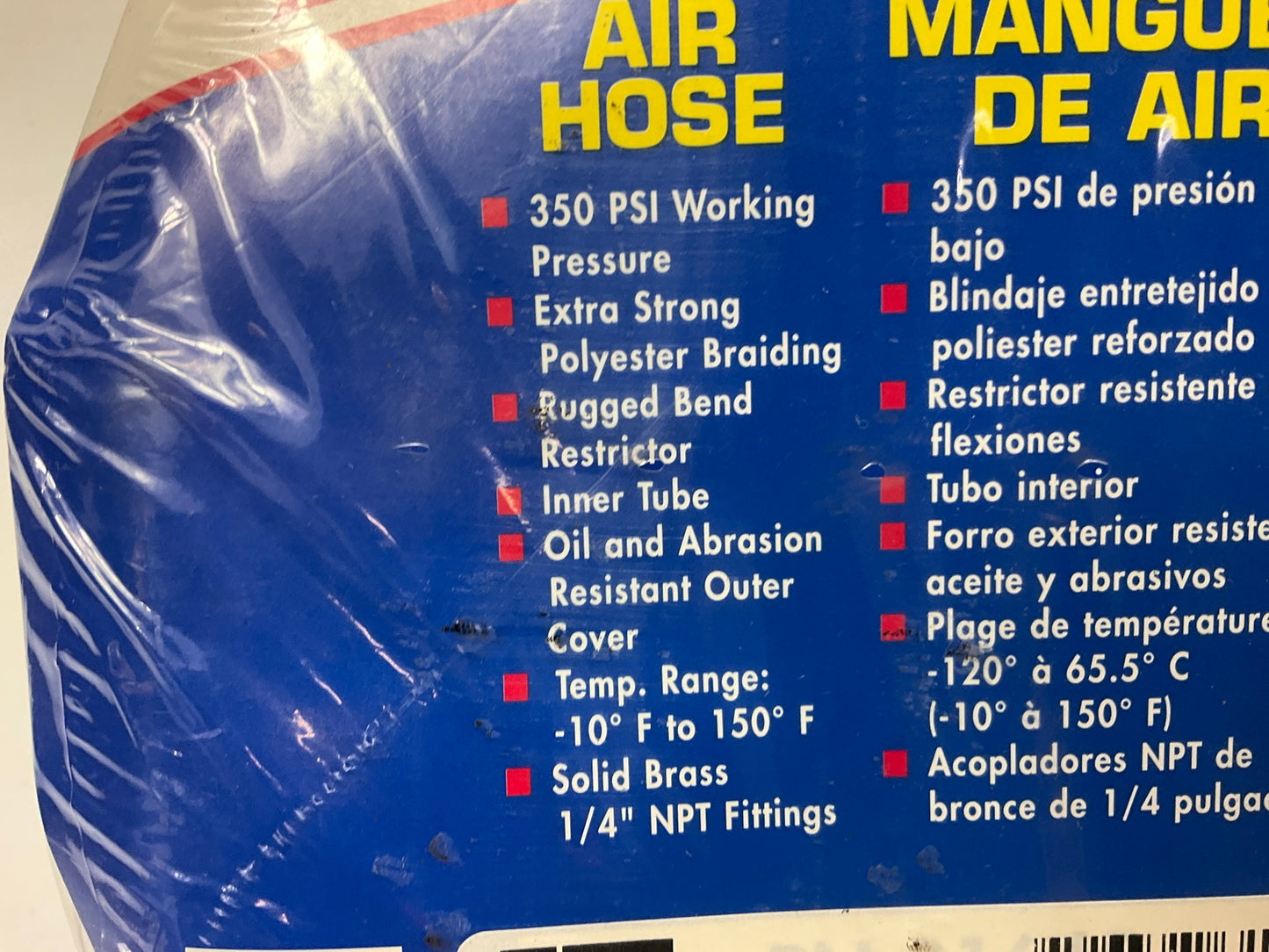 Carquest 31640 1/4''  X  25' Air Hose 350 PSI Working Pressure, 1/4'' NPT Fittings
